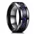 Anel de dragão de aço inoxidável para homens, embutimento roxo preto fibra de