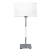 LAMPARA DE MESA PLATIL BASE CUADRADA CON CUERO - Dc Deco