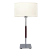 LAMPARA DE MESA PLATIL BASE CUADRADA CON CUERO en internet