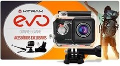 Câmera e Filmadora XTrax Evo Preta/Vermelha 12MP, LCD 1.5", Wi-Fi, Case À Prova D'Água e Grava Vídeo Full HD - CellCenter