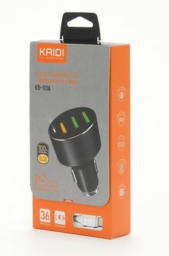 Carregador Veicular 36w 3 Usb Rápido 3.6a Quick Charge 3.0 com cabo para Iphone - loja online
