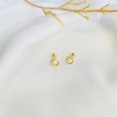 Brinco de Ouro 18k e Pérola Baby