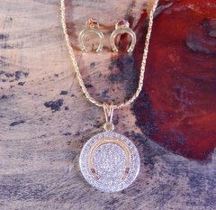 Conjunto ferradura - Pingente + Corrente + Brinco - comprar online