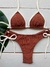 Biquini Brisa Marrom Com Off White # I