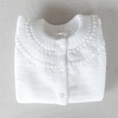 Cardigan blanco liso