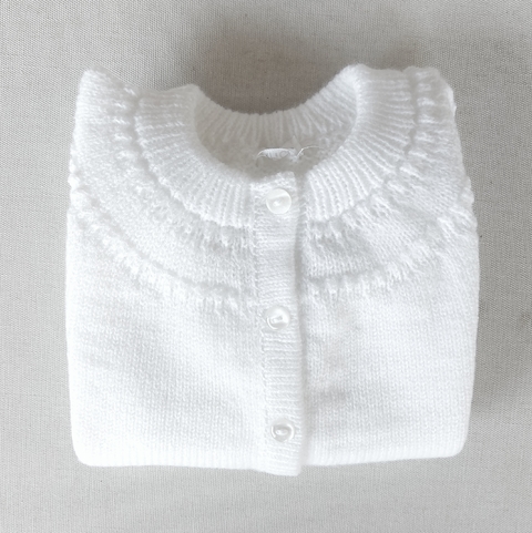Cardigan blanco liso
