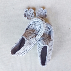Pantuflas bota micropolar gris claro