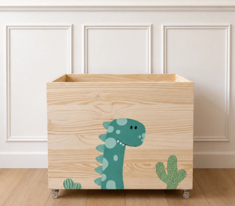 Caixote Infantil Organizador de Brinquedos Dinossauro