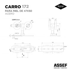 Carro de Acero 172 (para Riel 47x50) - comprar online