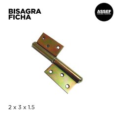 BISAGRA FICHA 3 AGUJEROS ZINC AMARILLO - comprar online