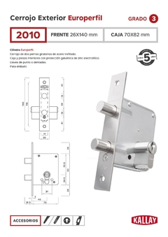 Cerradura Cerrojo Exterior | Kallay 2010 Eurocilindro Multipunto