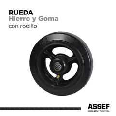RUEDA HIERRO Y GOMA CON RODILLOS