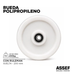 Rueda Polipropileno Con Ruleman - 200mm