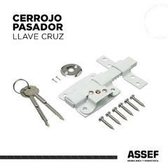 Cerrojo Pasador Llave Cruz Blanco