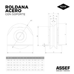ROLDANA ACERO CON SOPORTE - comprar online