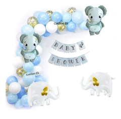 Combo Arco Baby Shower Elefante Celeste Elefantito Kid - comprar online