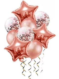 Set 9 Globos Metalizados Estrella Confetti Latex en internet