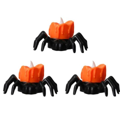 Velas Araña Con Vela Naranja Luminosas Luz Led Halloween - comprar online