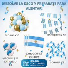 Kit Deco Cotillón Argentina Mundial - Comercio Local Oficina - comprar online