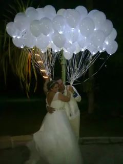 30 Globos Blancos 12 Pulgadas C/ Luz Led Blanca - Fiestas