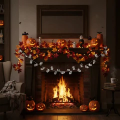 Tira decorativa Halloween Alambre Calaveras Murcielagos - Cotillon Eli