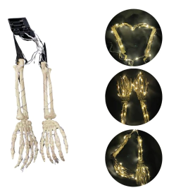 Halloween Calavera Craneo Brazos Estaca Luminosos Luz Led - Cotillon Eli
