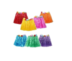 10 Polleras Hawaiana Lisa Con Flores Cintura. 40 Cm De Largo - comprar online