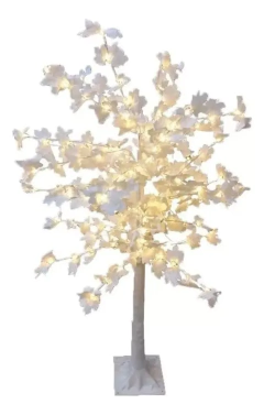 Arbolito Luminoso Led Arbol Hojas Navidad Luz Calida Deco - Blanco Con Luz Calida - comprar online