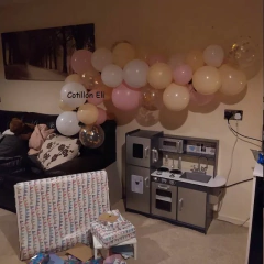 Mini Arco Globos Rosa Salmon Pastel Blanco Confetti - comprar online
