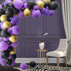 Arco Globos Decoracion Globos Violeta Negro Dorado - comprar online
