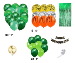 Set Deco Cumple Globos Animalitos Selva Banderin Cortina Selva6995 en internet