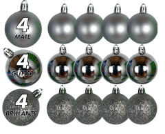12 Esferas Bolas Globo Arbolito Navidad Arbol Glitter 5cm - comprar online