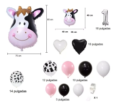 Set Globos Vaca4490 Y Arco Deco Manchas De Vaca Globo Numero en internet