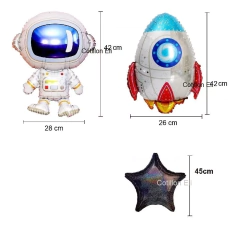Globos Cumple Espacial Astronauta Cohete Banderin Cortina - comprar online