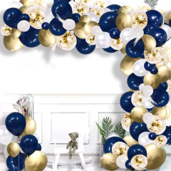 Arco Organico Globos Azul Dorado Blanco Confetti Cumpleaños - comprar online