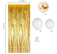 Arco Organico 100 Globos Blancos Y Confetti +cortina 15 Años - comprar online