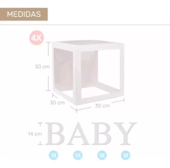 Set Cubos Letras Baby Transparentes Globos Pastel Bloques - comprar online