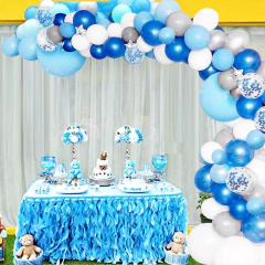 Arco Globos Celeste Plata Confetti 1 Año Baby Shower Cumple - comprar online