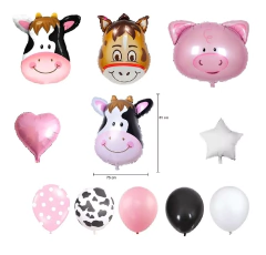 Set Globos Animales Granja Globos Vaca Cerdito Caballo Granja5280 - comprar online