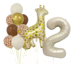 Combo Globos Jirafa Crema Natural Amarillo Marron Safari - comprar online