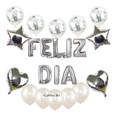 Set Deco Feliz Dia De Madre Padre Niño Globos Confetti - comprar online