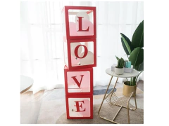 Set Cubos Letras Love San Valentin Aniversario Cajas Roja en internet