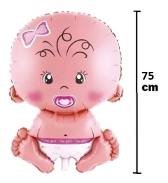 Set Deco Globos Baby Shower Cortina Cartel Rosa Nena Bebe - comprar online