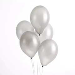 25 Globos Perlados Plateado 10 Pulgadas - comprar online