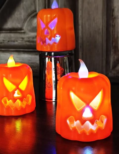 Vela Calabaza Naranja Luminosas Luz Led Halloween - comprar online