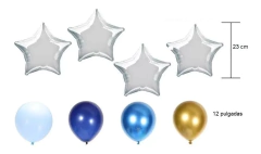 Combo Globos Cumple Espacial Astronauta Cohete Ovni Grandes - comprar online