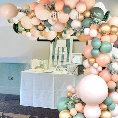 Arco Globos Rosa Y Verde Retro Durazno Rosa Claro Chrome - comprar online