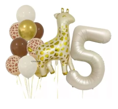 Combo Globos Jirafa Crema Natural Amarillo Marron Safari - comprar online