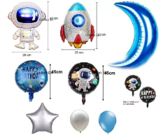 Combo Globos Cumple Espacial Astronauta Cohete Luna Estrella - comprar online