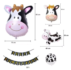 Set Feliz Cumple Globos Forma De Vaca13900 Banderin Y Manchas - comprar online